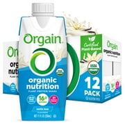 Orgain Organic Nutrition Vegan Protein Shake, Plant Based, Vanilla Bean 11oz, 12ct