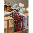 thumbnail image 6 of 4th of July Table Runner Cotton Linen 48 Inch Holiday Dresser Scarves, Star Stripe Vintage Red Blue Patriotic Flower Tablerunner for Kitchen Coffee Dining Bedroom Dinner Scarf Décor 13''x48'', 6 of 9
