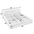 thumbnail image 2 of Harper & Bright Designs King Size Upholstered Floor Bed with Tall Curved Headboard , Modern Minimalist Platform Bed Frame with Sturdy Leg Support for Bedroom, Beige, 2 of 10