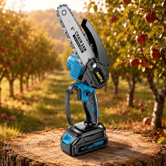 New Wireless Electric Chainsaw With Rechargeable Battery And Safe Trimming Chainsaw. Lightweight And Portable Handheld Chainsaw And Portable Wood Cutting Tool Are Perfect For Yard, Garden, And Home C