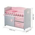 thumbnail image 3 of Olivia's Little World Wooden Baby Doll Crib Bed& Cabinet, Pink/Gray, 3 of 11