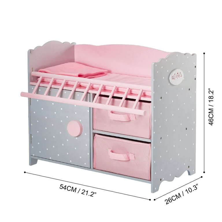 Olivia's Little World 3-in-1 Baby Doll Furniture: Crib, Changing