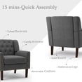 thumbnail image 6 of LUE BONA Upholstered Linen Accent Chair, Mid Century Living Room Chair for Living Room, Small Spaces, Carbon Gray, 6 of 7
