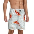 thumbnail image 2 of Naloa Koi Fish Corals,Spring Summer Men's Short Pajama Pants, Lounge Comfort Shorts with Elasticized Waistband and Side Pockets - Large, 2 of 9