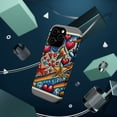 thumbnail image 3 of DistinctInk MagSafe Tough Case for Apple iPhone 15 Pro Max (6.7" Screen) - Vibrant Street Art Pattern: Hearts, Stars, Peace Signs! - Tempered Glass Back, 3 of 6