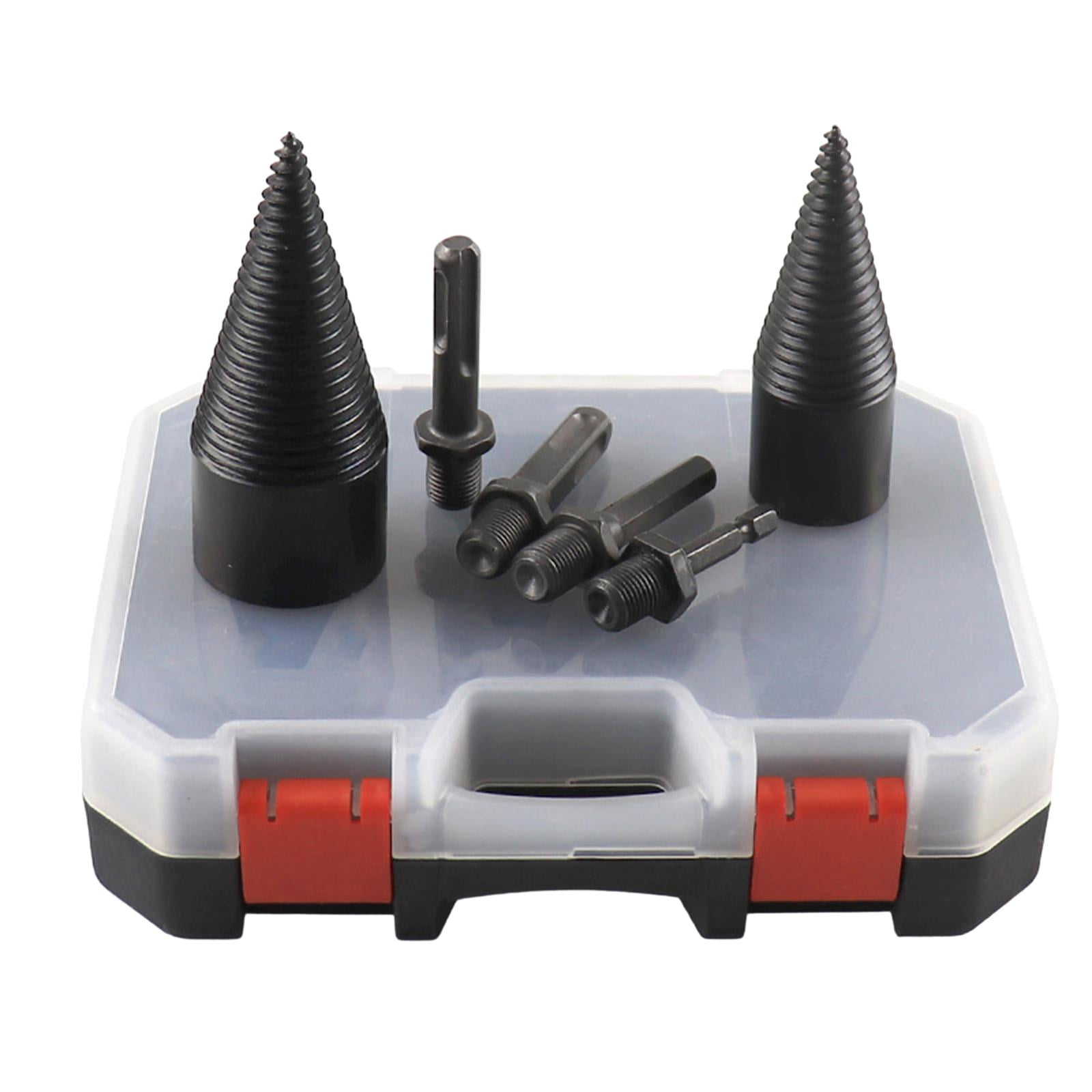 koolsoo Set of 6 Firewood Log Splitter Drill Bit Attachment Screw Cones Multipurpose Detachable for Logging and Open The Wood Durable