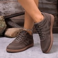 thumbnail image 2 of Rokment Women's High Top Fashion Sneakers Vintage Casual Lace up Non Slip Work Shoes Walking Tennis Flat for Woman 2026 Spring Fall Brown Size 8, 2 of 6