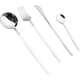 thumbnail image 1 of XmhyTop Juego de cubiertos de 24 piezas: juego de cubiertos reutilizables de acero inoxidable, tenedores, cucharas y cuchillos, cubiertos pulidos con efecto espejo (juego de 6, mango blanco), 1 of 5