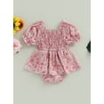 thumbnail image 4 of Bagilaanoe Newborn Baby Girl Romper Dress Floral Short Sleeve Bodysuit 6M 12M 18M 24M Infant Summer Patchwork A-line Dresses, 4 of 9