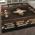 thumbnail image 3 of Emma + Oliver 8x10 Chocolate Olefin Accent Rug with Complementary Southwestern Pattern in Beige, Black and Brown and Jute Backing, 3 of 7