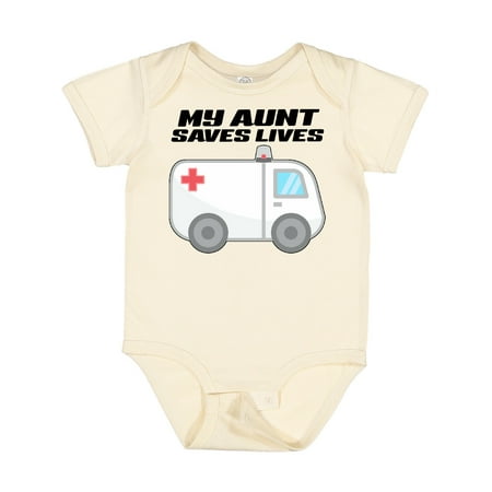 

Inktastic My Aunt Saves Lives- Ambulance Gift Baby Boy or Baby Girl Bodysuit