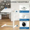 thumbnail image 2 of GIANNA Adjustable Overbed Table with Wheels, Mobile Rolling Laptop Desk, Tilting Bedside Table for Laptop, Bed, Sofa, and Office Use, White, 2 of 7