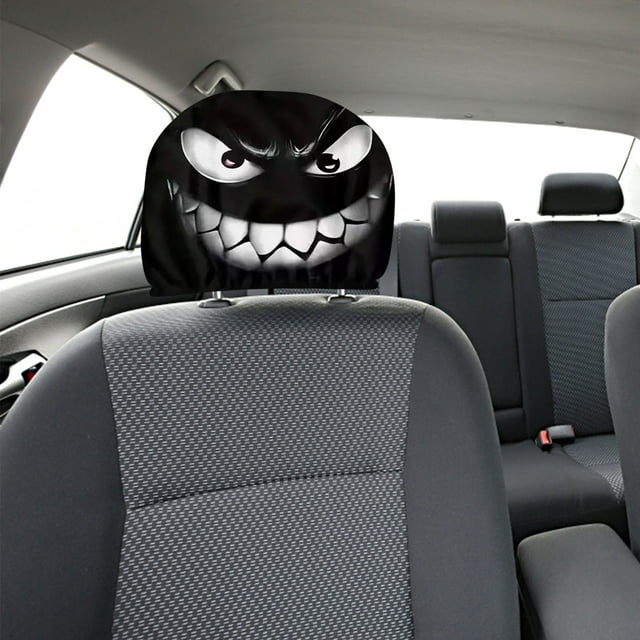 Funda para reposacabezas con estampado divertido de coche, universal, elástica, interesante, para asiento de coche.