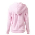 thumbnail image 3 of TQWQT Fuzzy Fleece Winter Coats for Women Plus Size Zip Up Hoodie Lightweight Cardigan Jackets Sherpa Coats with Pockets Pink 3XL, 3 of 4