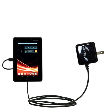 Gomadic Intelligent Compact AC Home Wall Charger suitable for the Asus Iconia Tab A110 - High output power with a convenient, foldable plug design - U
