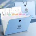 thumbnail image 1 of Expandable Accordion File Organizers with 12 Pockets: Stylish Paper Organizers for Work School Home & Document Management 12-Grid Blue Morandi Folder J, 1 of 9