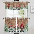 thumbnail image 1 of CUH Xmas Kitchen Valance Christmas Cafe Tier Scarf Slot Top Short Window Curtain Rod Pocket Half Window Drapes Curtain Panel Style-I 1pc-Top Valance: W:18''x H:54'', 1 of 6