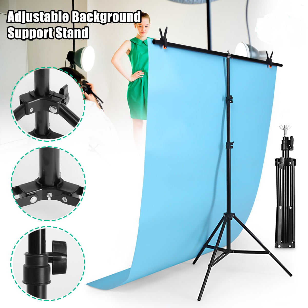 Background Stand Photo Video Studio Background Backdrop Stand Kit,2x2m Photography Support System,Product Photography and Video Shooting