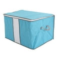thumbnail image 1 of Unique Bargains Home Foldable Zippered Dustproof Quilt Clothes Storage Bag Container Blue, 1 of 7