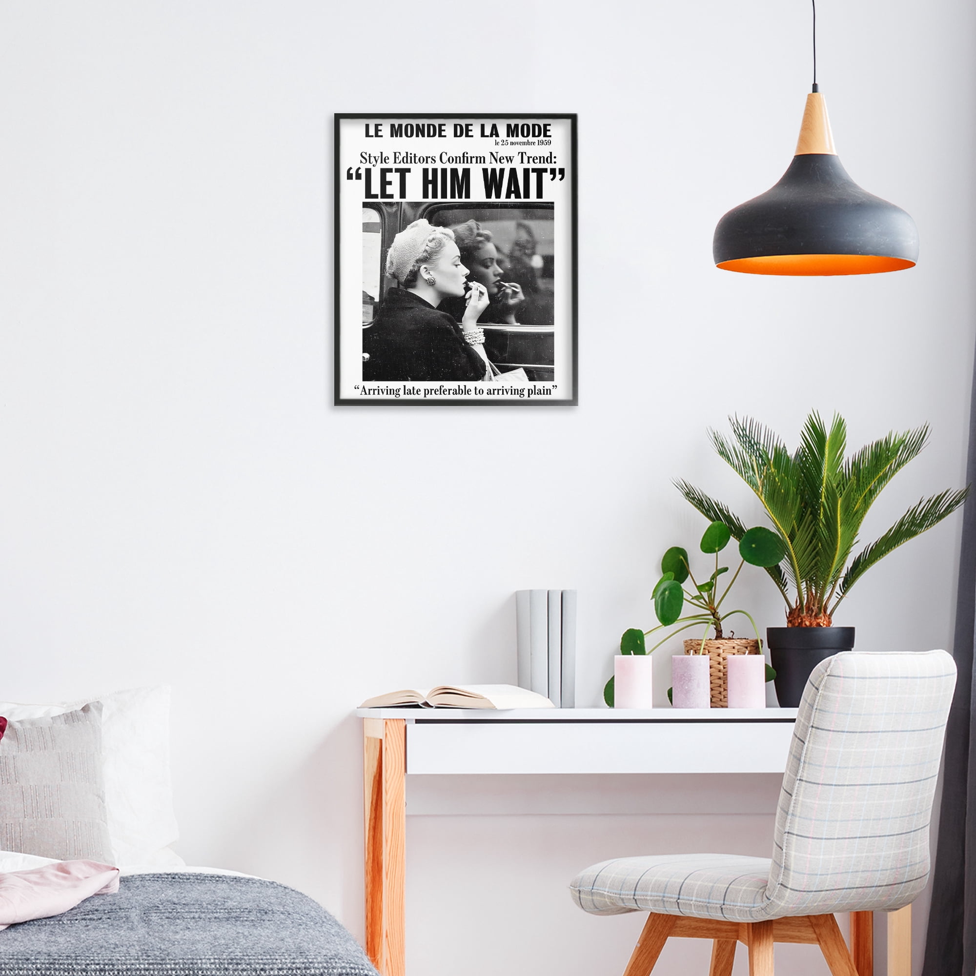 Stupell Industries Let Him Wait Advice Black Framed Giclee Art, design by Annabelle Hall
