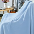 thumbnail image 2 of PiccoCasa 1Pcs Cotton Textured Solid Soft Decorative Knit Blanket Pale Blue 50" x 60", 2 of 8