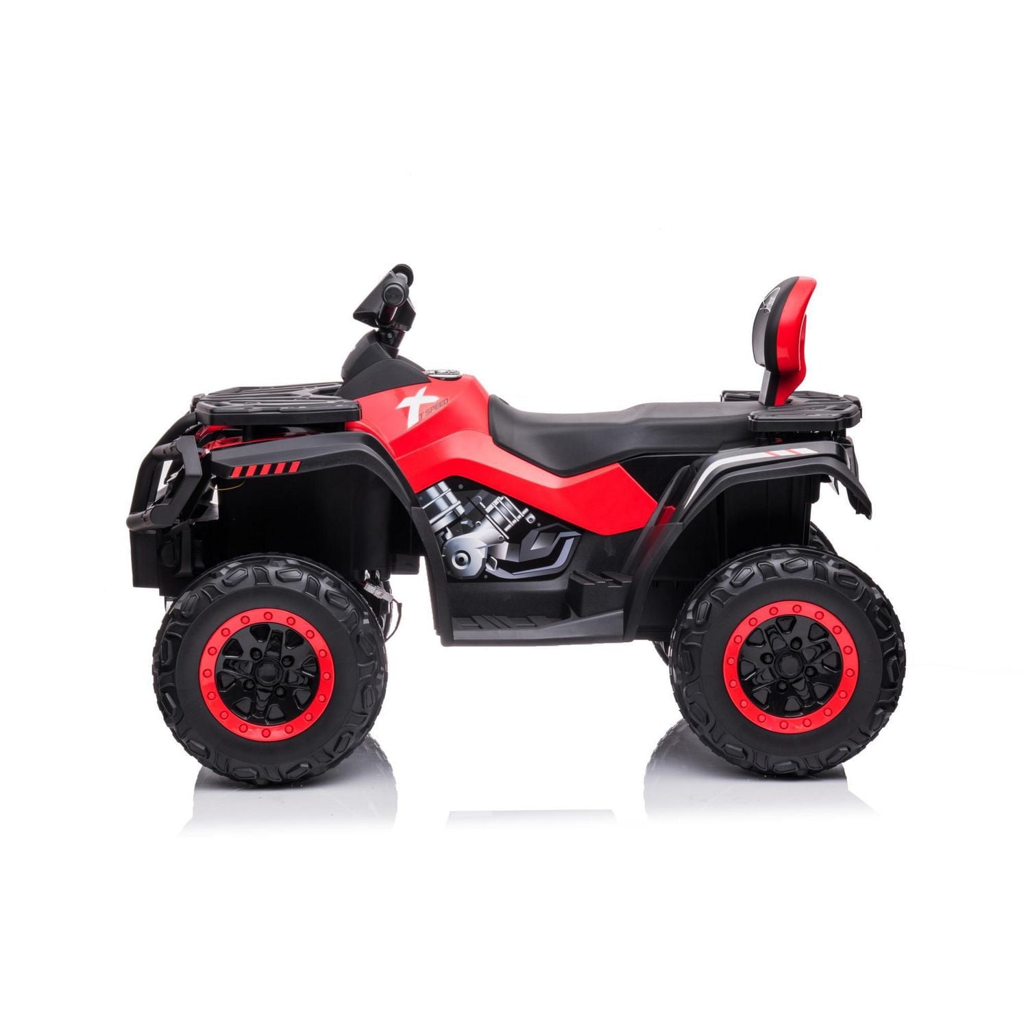 KidsVIP Upgraded Titan Edition 24V Kids’ 4×4 Ride-On ATV Quad with Rubber Tires, Leather Seat and Music