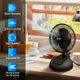 thumbnail image 4 of Comfort Zone Personal Clip or Desk Fan with Removable Base, Portable, Mini Bedroom Fan, 6 inch, 2 Speed, Strong Clamp, Firm Grip, Airflow 6.53 ft/sec, Ideal for Home, Bedroom, Dorm & Office, CZ6XMBK, 4 of 9