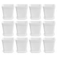 thumbnail image 1 of 12 macetas cuadradas de plástico para flores, mini macetas decorativas, macetas creativas para suculentas, organizador floral para vivero, suministros de jardín con bandejas (blanco), 1 of 5