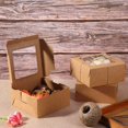 thumbnail image 2 of Caja De Panadería Marrón De 50 Piezas Y Cuerda De 150 M Con Vitrina De Papel Cajas De Embalaje De Regalo De Cartón Para Pasteles, Galletas, Pasteles Pequeños, Pie, Cupc. Afortunado Sencillez, 2 of 5