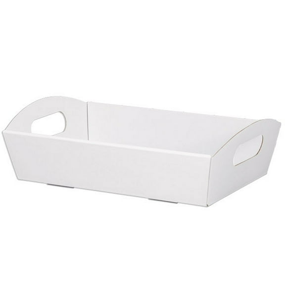 White Shallow Folding Market Trays - Large - 6 Pack (LFMTWH6)