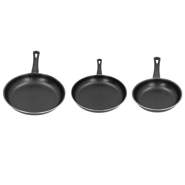 Fry Pan Set, Non-Stick Black Frying Pan Set 3Pcs Skillet Set Pan Kitchenware For Kitchen For Restaurant