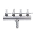thumbnail image 1 of KAKOWELY 4 Ways 8 to 4MM Stainless Steel Aquarium Outlet Inline Air Pump Flow Lever Control Manifold Splitter Switch Tap Oxygen Tube Distributor Silver,3.03"X2.2"X2.2", 1 of 5