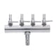 thumbnail image 1 of EeaseMX Bomba de aire en línea de acero inoxidable de 4 vías, salida de 8 a 4 mm, control de flujo, colector, divisor, interruptor, grifo, tubo de oxígeno, distribuidor, color plateado, 1 of 8