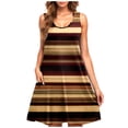 thumbnail image 2 of Ovzne Robes pour Femmes Robe Décontractée Grande Taille Sans Manches Col Rond Rayé Robe Courte Robe pour Femmes en Liquidation, 2 of 5