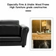 thumbnail image 3 of Kadyn Kids Couch Sofa,Toddler Couch, Kids Reading Baby Chair,Black/White Kids Double Sofa with Ottoman-Black, 3 of 9