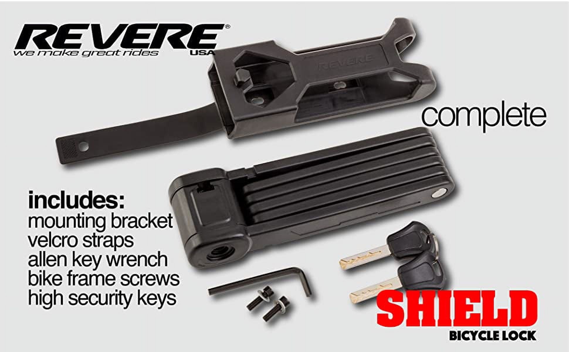 Revere USA Folding Bike Lock - Hardened Steel Heavy Duty Bike Lock with Easy Mounting, Secure Bike Lock - Key Folding Lock - Anti Theft Folding Lock Motorcycle, Scooter, Electric Bike. Revere US