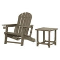 thumbnail image 3 of WestinTrends Azura 2-Piece HDPE Plastic Adirondack Patio Chair With 18" Side Table Set, Weathered Wood, 3 of 16