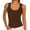 Brown, variant on Tank for Women Sleeveless Round Neck Solid Ribbed Fitted Cami Shirt Cami Hot Pink L