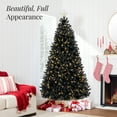thumbnail image 3 of Best Choice Products 6ft Pre-Lit Black Christmas Tree, Artificial Holiday Decoration w/ 947 Branch Tips, 250 Lights, 3 of 9