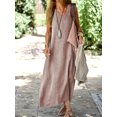 thumbnail image 1 of HH plus Size Women's Clothing New New Dress Summer Dress Cotton and Linen Solid Color Fashion Repair, 1 of 1