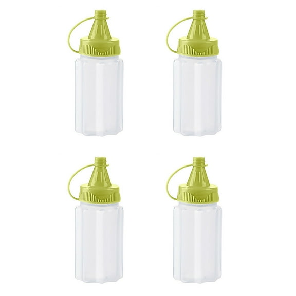 4Pcs Mini Seasoning Bottle Transparent with Leakproof Lid for Kitchen Picnic