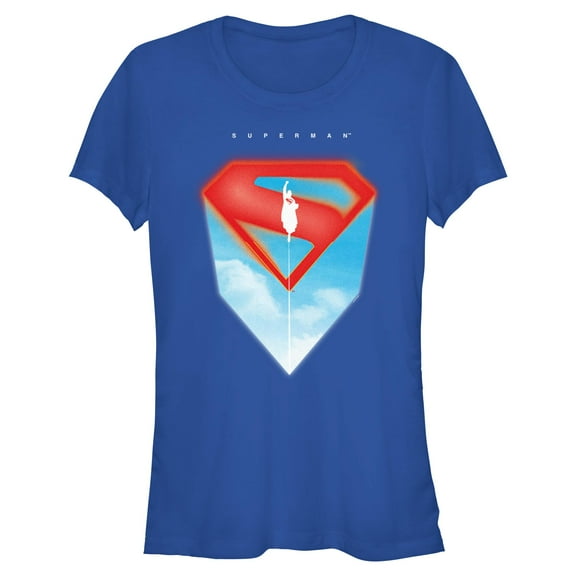 Juniors Superman Sky Logo T Shirt