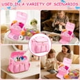 thumbnail image 6 of NUAHRHY Knitting Bag Yarn Storage Organizer Crochet Tote Bag with Multi Pocket Portable Organizer for Knitting Needles Crochet Hooks Other Accessories Waterproof Pink, 6 of 11