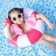 thumbnail image 3 of Red Classic Striped Inflatable Pool Ring, Fun Swimming Float for Adult Beach Parties and Weddings, 3 of 4