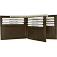 thumbnail image 2 of RFID Blocking Premium Soft Leather Men's Multi-Card Compact Center Flip Bifold Wallet Brown, 2 of 9