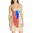 thumbnail image 2 of Leutsin Robe d'Été Décontractée Grande Taille pour Femmes, Robe Slim Ligne A Col en V Imprimé Jour de l'Indépendance Sans Manches, 2 of 4