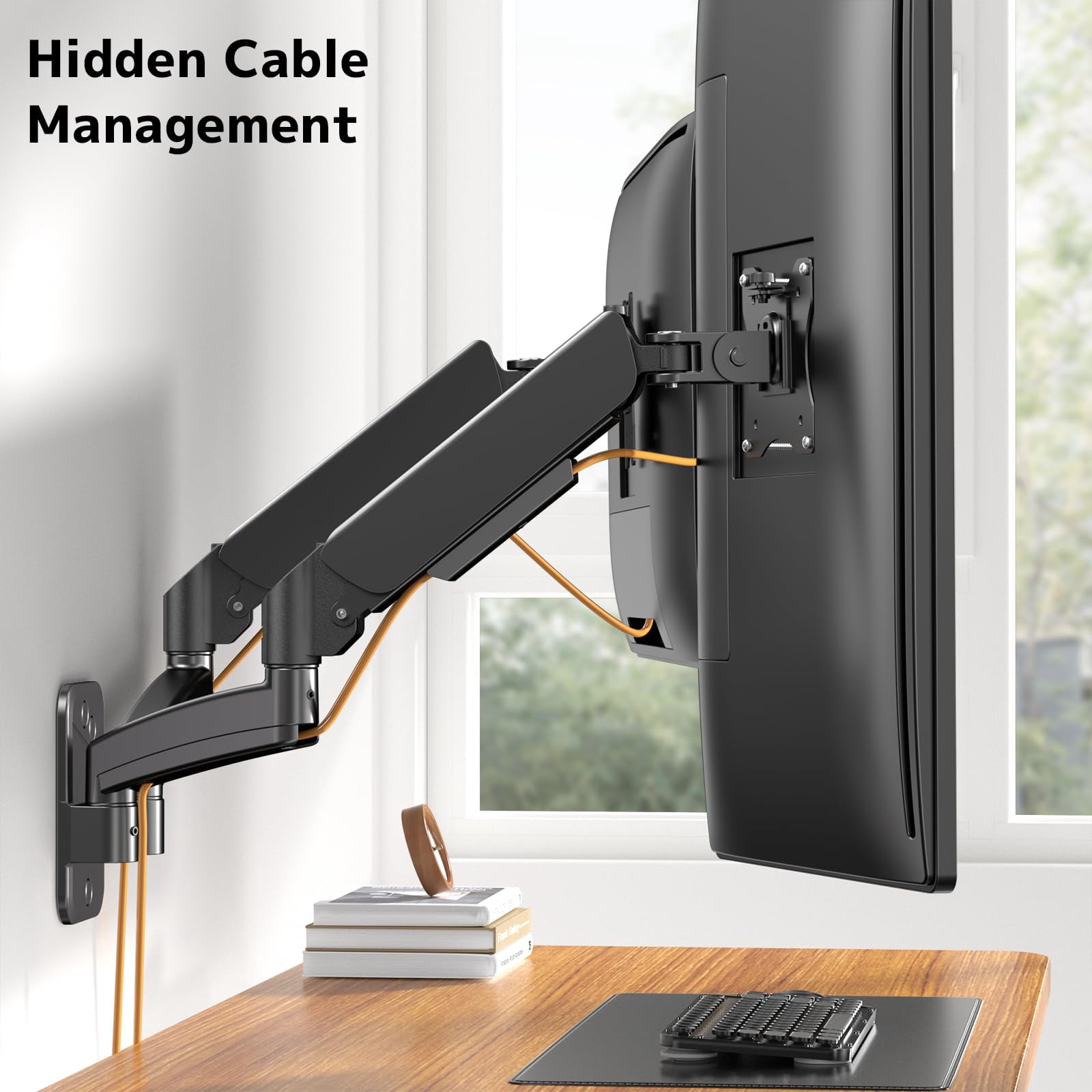 PUTORSEN Dual Monitor Wall Mount for 17-32 inch Flat/Curved Computer Screens, Each Holds Up to 19.8lbs