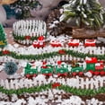 thumbnail image 4 of Christmas Garden Fence Wooden Decorative Miniature Fairy Picket Ornament Fence 2 Pieces 35 inch Miniature Accessories for Dollhouse Village Landscape Home Garden Plant - White Small, 4 of 7