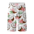 thumbnail image 2 of EHRWE Men's Hawaiian Beach Shorts Summer Digital 3D Coconut Tree Printed Ventilate Shorts Elasticated Waisted Beach Pants With Pockets, 2 of 4