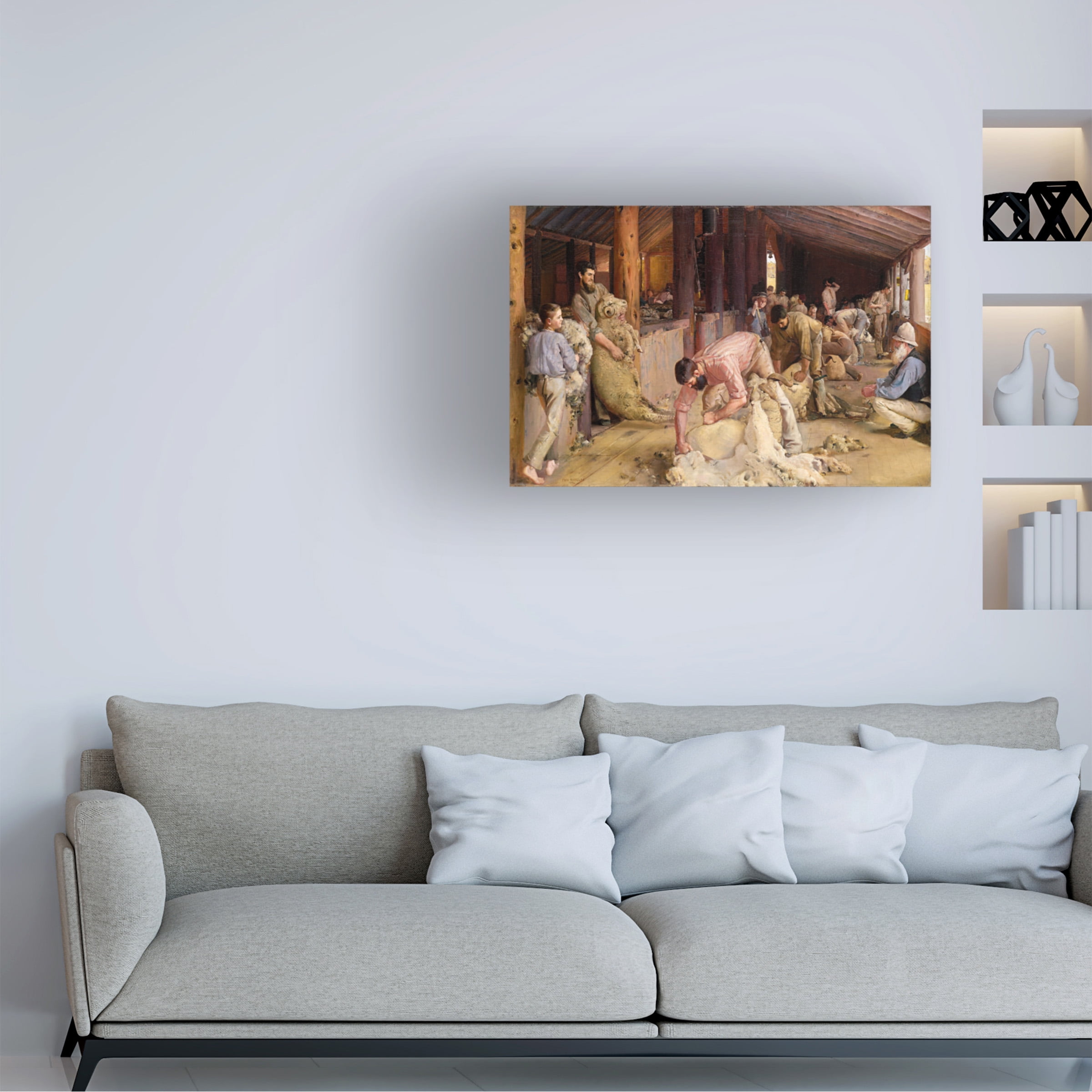 Tom Roberts 'Shearing the rams' Canvas Art
